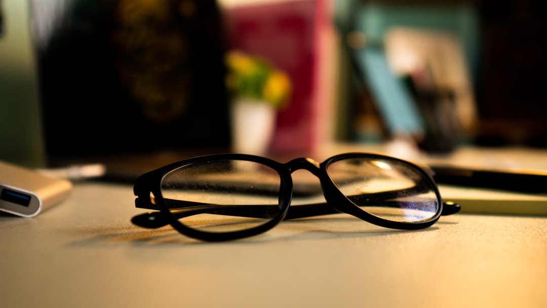 Glasses focus with a dim light ambience